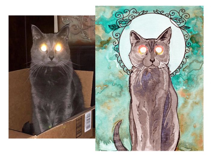Glowy Eyed Cat by Kathy Nutt